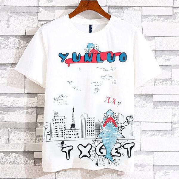 

summer plus size half short sleeve men's fat guys tees t shirt men 2xl - 8xl 9xl o-neck cotton short-sleeve t-shirt 160kg, White;black