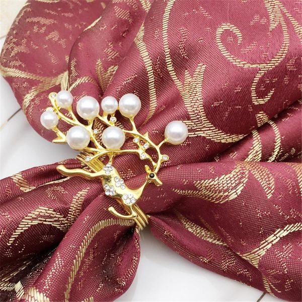 

napkin rings 12pcs/metal christmas deer series ring deskdecoration used for cocktail party, wedding banquet, holiday party