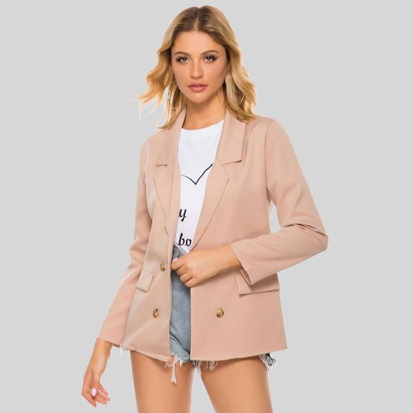 

women's trench coats coat for women 2021 autumn winter double breasted long windbreaker female turn down sleeve blazer outwear l523, Tan;black