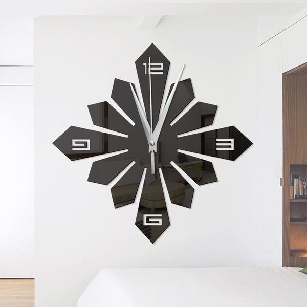 

wall clocks christmas gift art modern luxury design diy mirror clock removable 3d crystal large digital kitchen 3dbg044