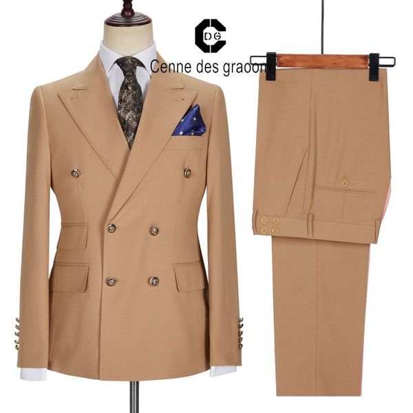 

men's suits & blazers cenne des graoom men suit set double breasted 2 pieces tailor-made blazer jacket pant tuxedos wedding dress party, White;black