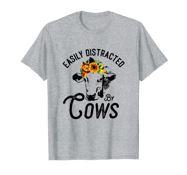 

easily distracted by cows shirt,farmer women shirt t-shirt, White;black
