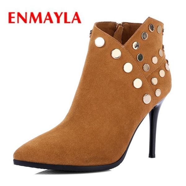 

boots enmayla super high (8cm-up) pointed toe basic shoes woman thin heels size 34-42 zyl1896, Black