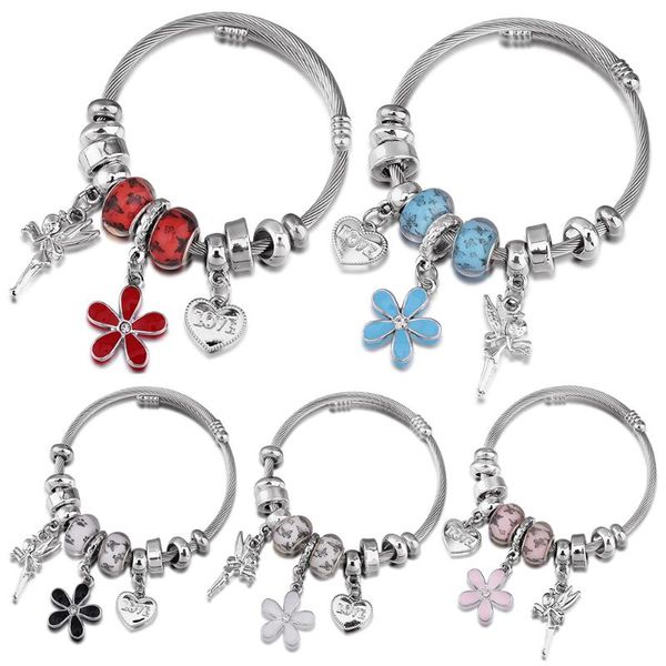 

bangle 2021 flower fairy beaded bracelet jewelry 60mm adjustable open bangles fashion exquisite for charm women gift, Black