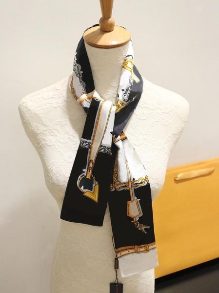 

brand designer female bag handbag silk scarf classic letter flower headband high-grade soft material 2021, Blue;gray