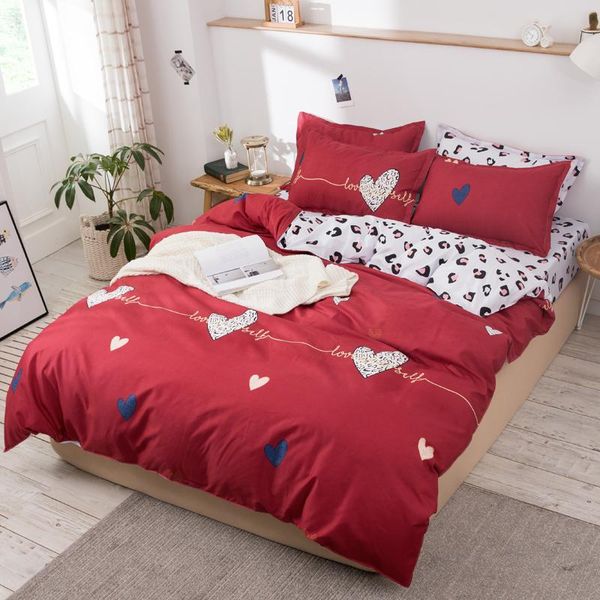 

bedding sets a variety of printed sets, suitable for single double bed el bedroom sheet + pillowcase combination 4-piece set