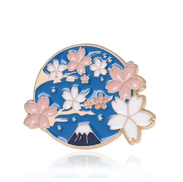 

pins, brooches cherry blossoms hard enamel lapel pin badge brooch, Gray