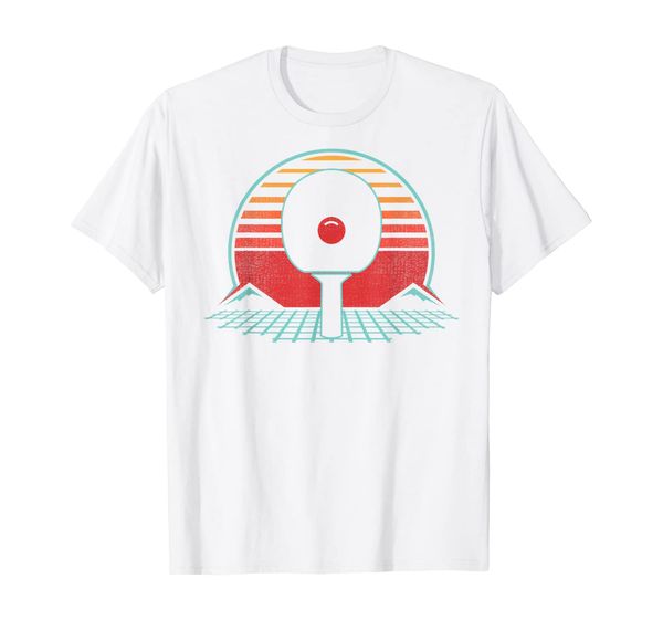 

ping pong retro vintage 80s style table tennis gift t-shirt, White;black