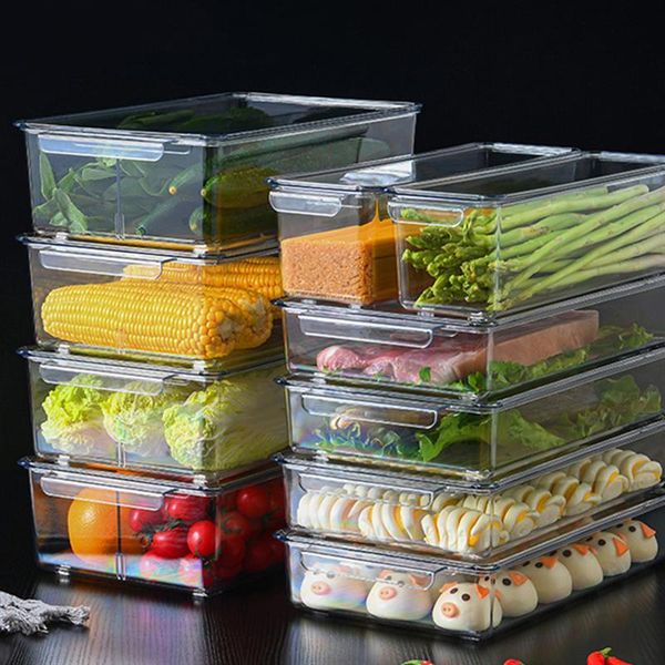 

storage bottles & jars 1pc kitchen refrigerator organizer box with lid separate er seal bin for vegetable fruit fresh
