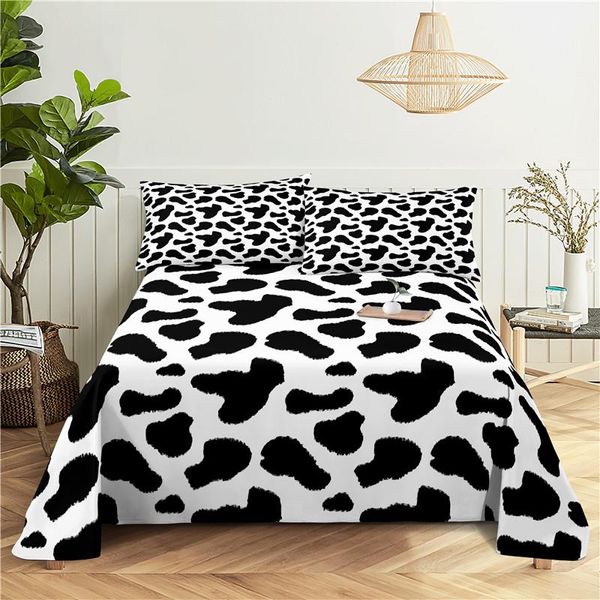

sheets & sets cow pattern and camouflage 0.9/1.2/1.5/1.8/2.0m digital printing polyester bed flat sheet with case print bedding set