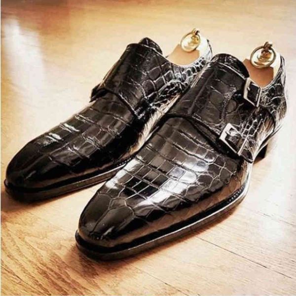

dress shoes preto clÃ¡ssico duplo botÃ£o formal monge sapatos masculinos apontados casuais pÃ© vestido de negÃ³cios lazer homem 4kd134 v4gd, Black