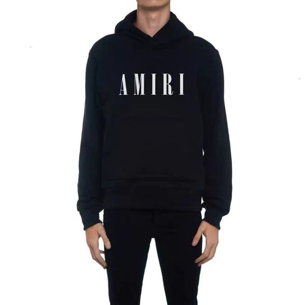 

chao brand am 21 autumn winter new alphabet printing basic men's and women's hoodie, Black