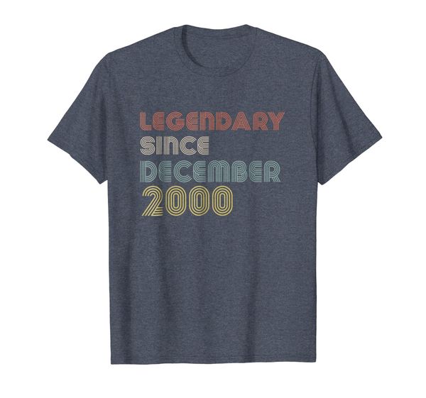 

born 2000 legendary since december t-shirt retro 2000 year, White;black