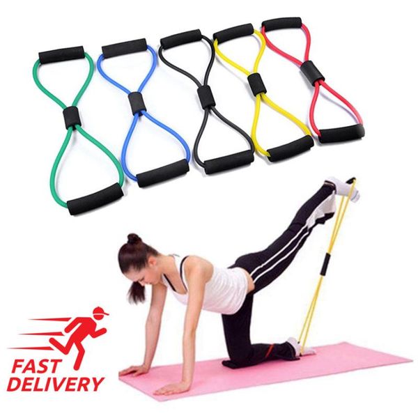

resistance bands yoga elastic latex fitness equipment gym tube workout exercise 8 word 1 pc training rubber loops pull rope band