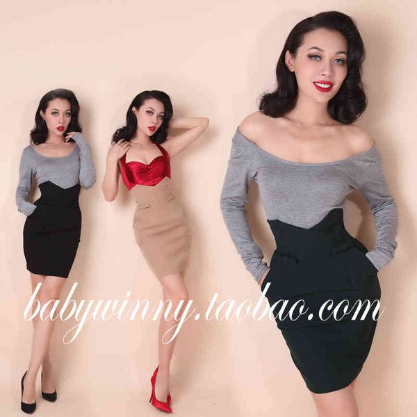 

casual dresses vintage 2015 wild autumn pencils solid mini short arc female gothic khaki black jupe frete free, Black;gray