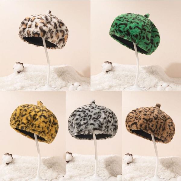 

caps & hats drop girl vintage leopard print hat used for baby's outdoor shopping and travel, Yellow