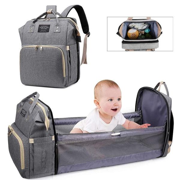 

baby cribs bag multifunctional folding mommy travel backpack portable large capacity nappy maternity 2021