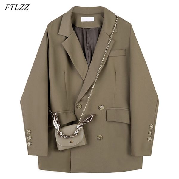 Molla Arrivo Ufficio Ladies Vintage Brown Blazer Blazer Blazer Elegante Doppi Bresed Suit Sales Suit Giacche 210430