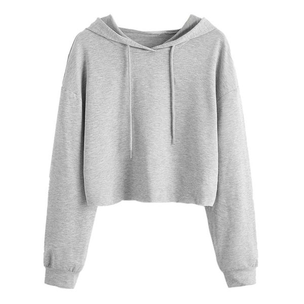 

women's sweaters hoodies women crop sweatshirt solid short autumn spring long sleeve streetwear outfits casual pullover #10, White;black
