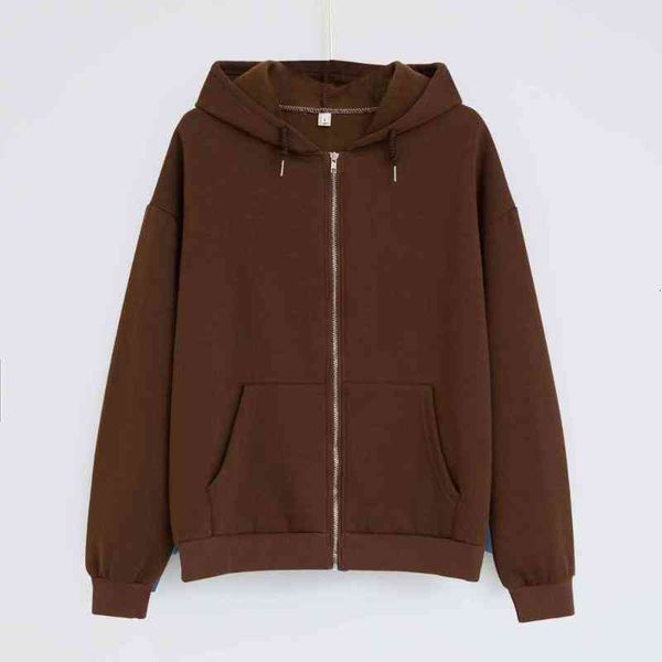 

women's jackets women hoodies and sweatshirts brown zip up hoodie y2k streetwear sweatshirt cotton hip hop aesthetic long sleeve pullov, Black;brown