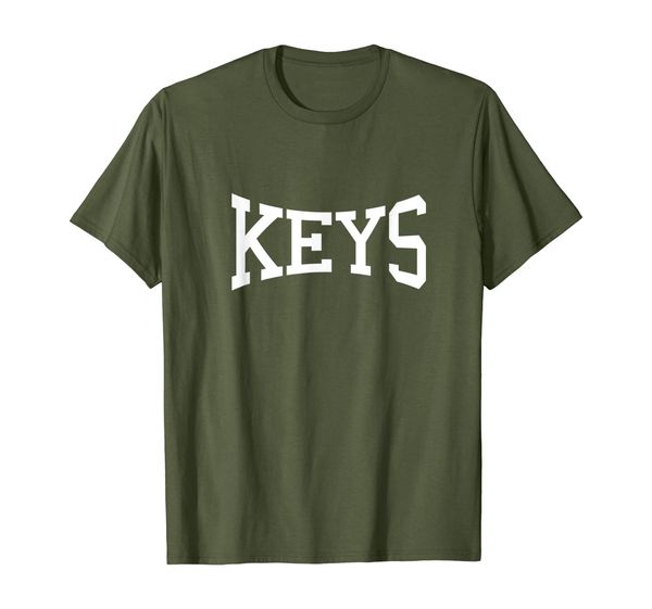 

keys name family sports arch retro t-shirt, White;black