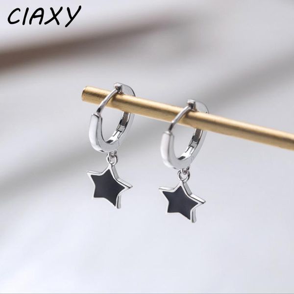 

hoop & huggie ciaxy 925 sterling silver small five-pointed star earrings for women girl simple fashion ear buckles earring trendy jewelry, Golden;silver
