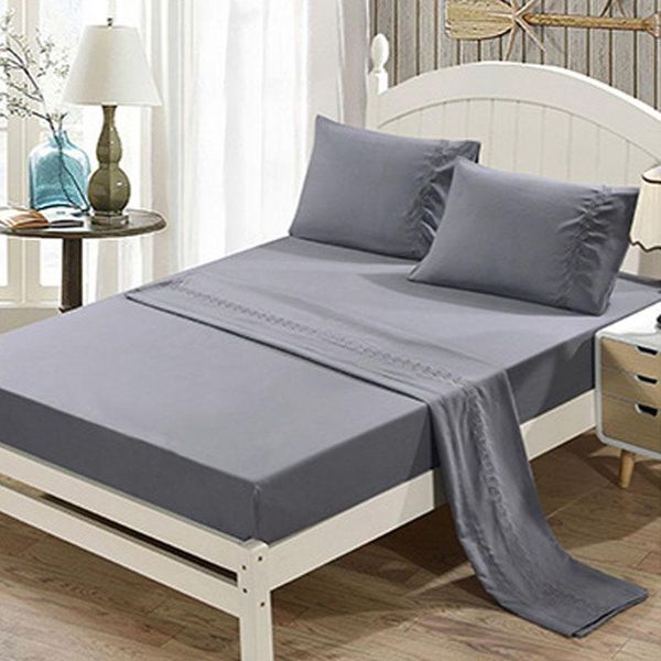 

sheets & sets 1pc 100%polyester fitted sheet on elastic mattress cover printing bedding linens bed with band king