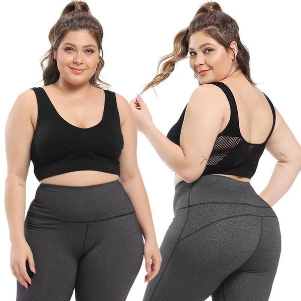 

size yoga vest u-shaped gathered the united states back breathable running -proof sports bra a hair gym clothing, White;black