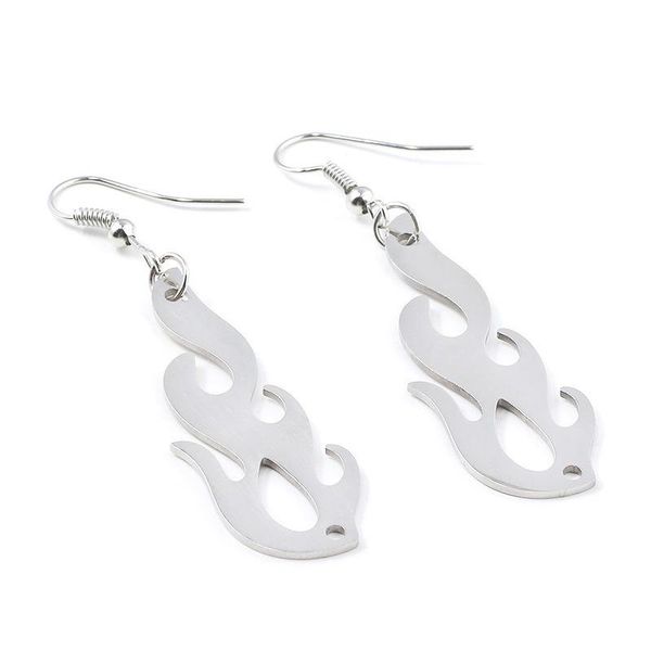 

dangle & chandelier american and european film or television zinc alloy white fashionable women flame earrings pendent necklace jewelry gift, Silver
