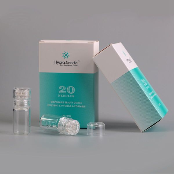 Hydra Needles 20 micro aghi flacone Derma Stamp Needling Device per terapia di ringiovanimento della pelle antietà Cicatrici da acne Rimozione delle rughe Corriere espresso