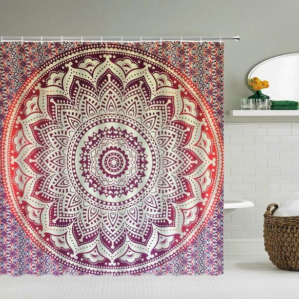 

mandala shower curtain bathroom waterproof cloth printing bohemia decoration bath curtains large 240x180 with hooks