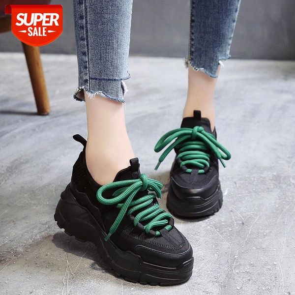 

2020high platform shoes 8cm 2020 spring autumn lightweight design ladies shoes black casual women sneakers flats tenis #mj5q