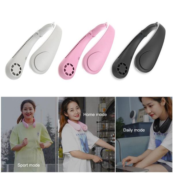

electric fans neck fan portable bladeless rechargeable 2000mah sport hanging for home outdoor air cooling