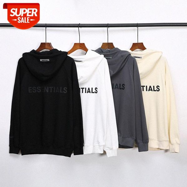 

fog multi-line eentials fw cuff logo reflective three-dimensional silicone alphabet zipper hooded jacket #hv2j, Black