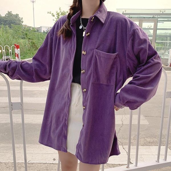 

women's t-shirt 2021 korean spring/autumn 100 solid-color shirt jacket women loose-fitting retro port-flavored tide ins, White