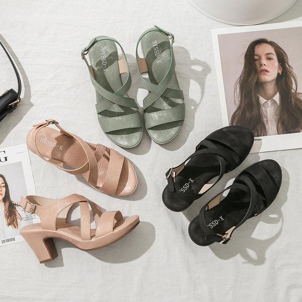 

dress shoes female sandal open toe black for women clogs wedge high heels girls peep beige platform 2021 high-heeled comfort fashion