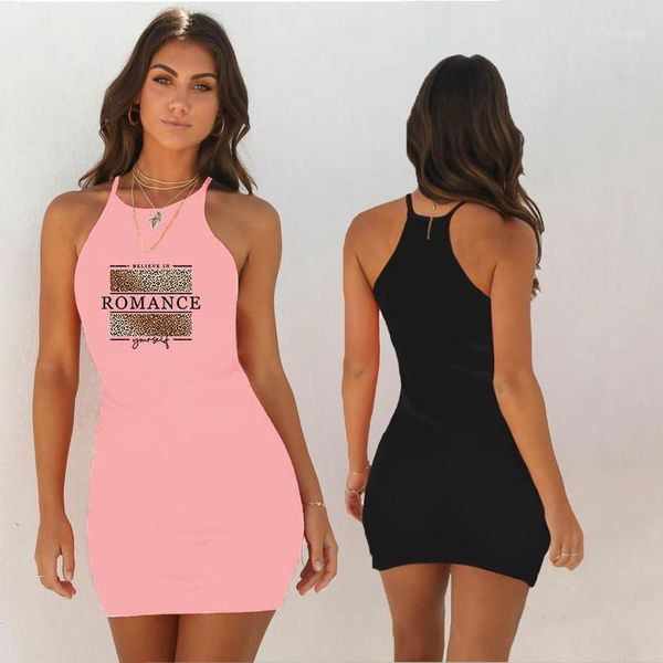 

summer dress leopard romance print vest short tight-fitting temperament women's beach casual style party queen vestidos dresses, Black;gray