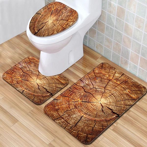 

bath mats tree wheel bathroom 3pcs/lot water absorption toilet rugs set in mat for home decor anti slip doormat carpet