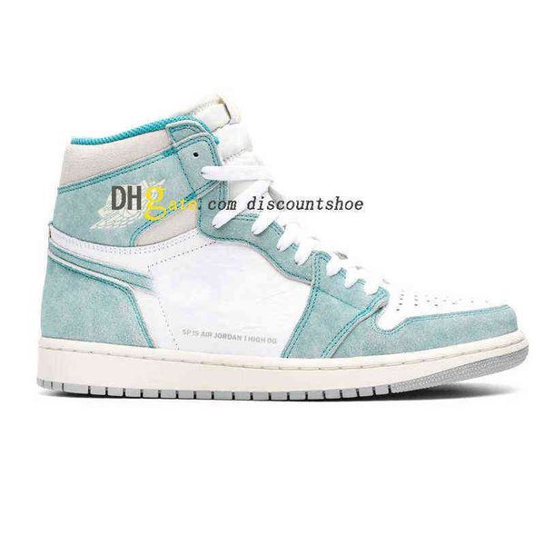 

1 high og turbo green basketball shoes 1s sneakers 555088 311, Black