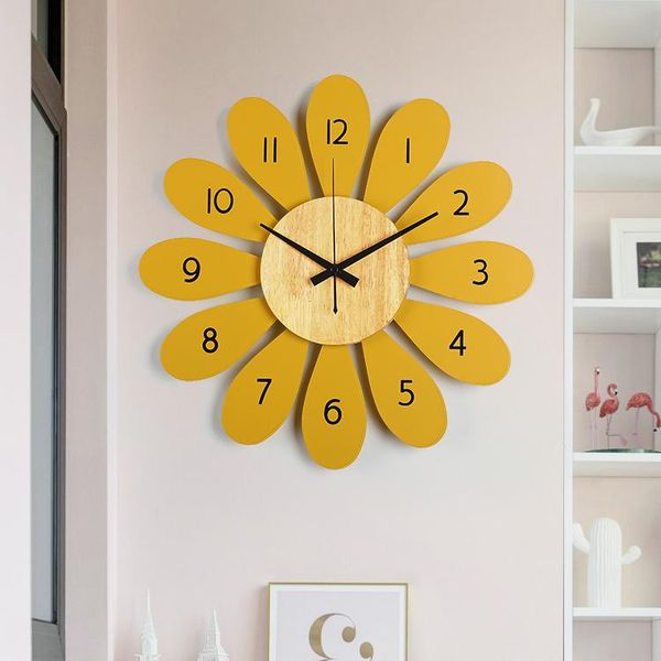 

wall clocks cute sunflower nordic design clock living room home decore kitchen decoration reloj de pared decor