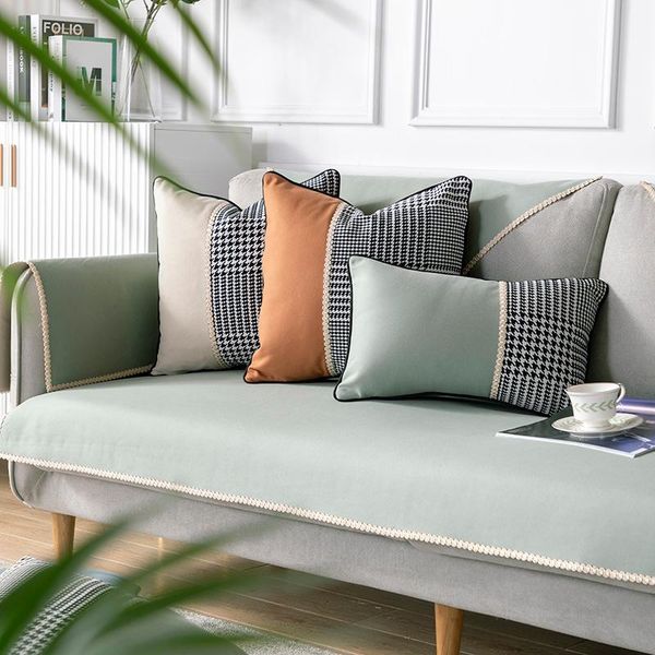 

cushion/decorative pillow 30x50/45/50cm luxury modern houndstooth patchwork case cushion cover lumbar for backrest