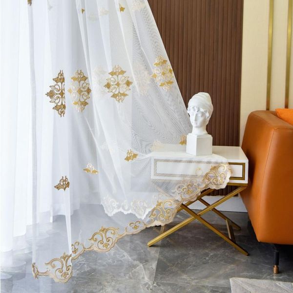 

curtain & drapes modern simple european embroidered light luxury window screen curtains for living dining room bedroom