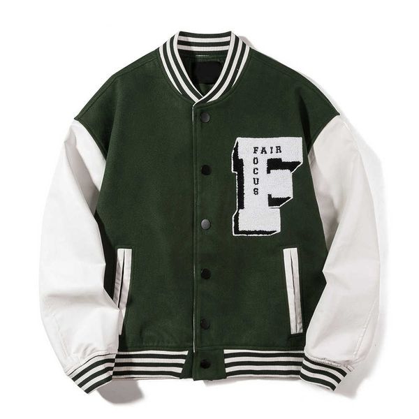 

baseball jacket men's leather hip hop printed men's jacket 211013, Black;brown