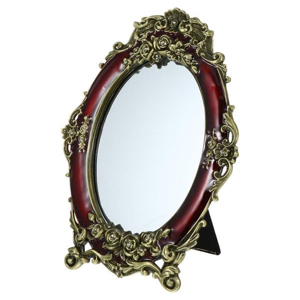 

retro deskmakeup mirror european-style double sided metal frame table decoration for home bathroom bedroom mirrors