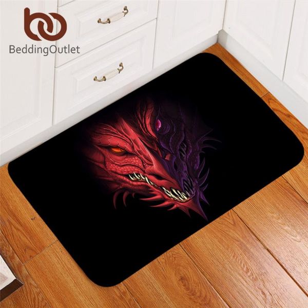 

beddingoutlet red dragon carpet head of angry non-slip soft rug 3d print floor mat absorbent demon game doormat for bedroom carpets
