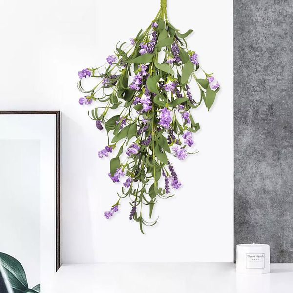 

decorative flowers & wreaths flower wreath 60cm household simulation lavender plastic natural clarity silk cloth home door decoration