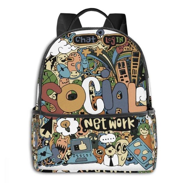 

backpack social net work boy girl school bag for teenager student shoulder travel