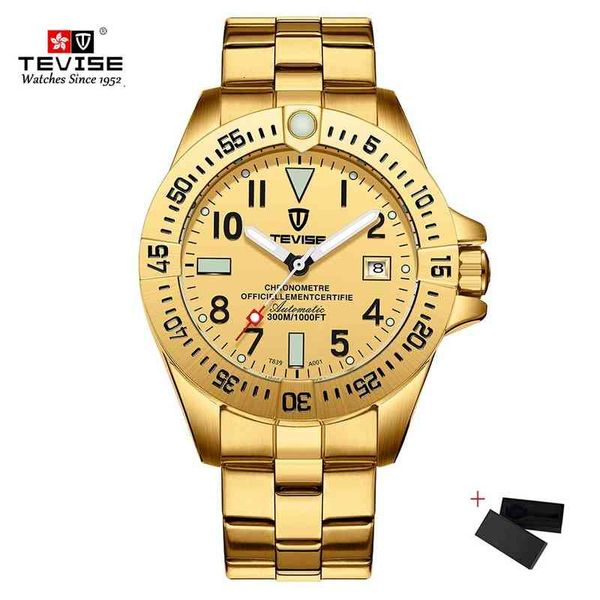 

mark tevish luxury watches men automatic lighting-turning business mechanical waterproof rvs man, Slivery;brown