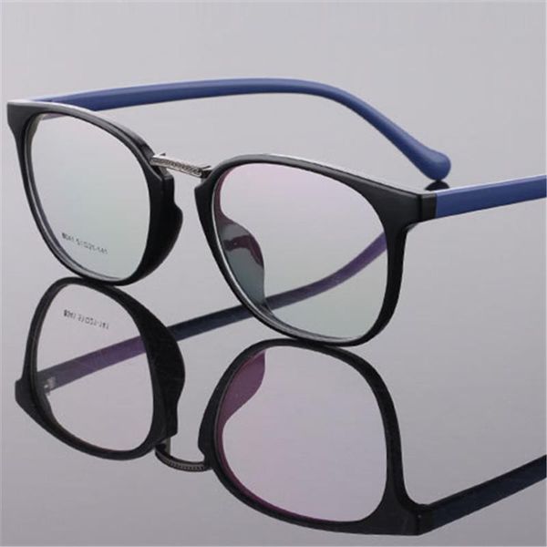 

vintage brand design plain men women glasses round eyeglasses optical frame retro ultra light tr90 8041 fashion sunglasses frames, Black