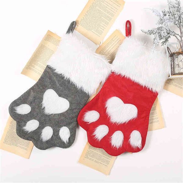 

christmas plush claw socks tree decorations children's gift bag pet candy